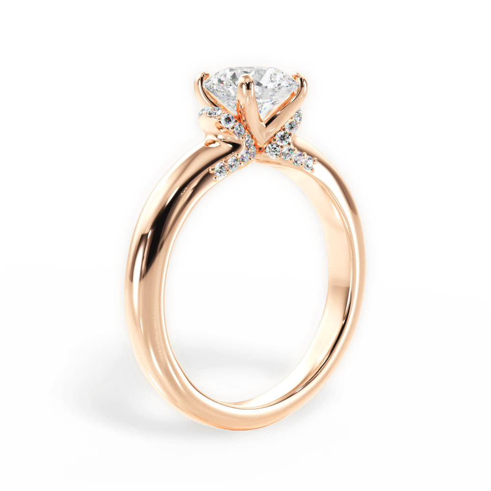 Florence Round Cut Lab Grown Diamond 18Kt Rose Gold Engagement Ring - View 2