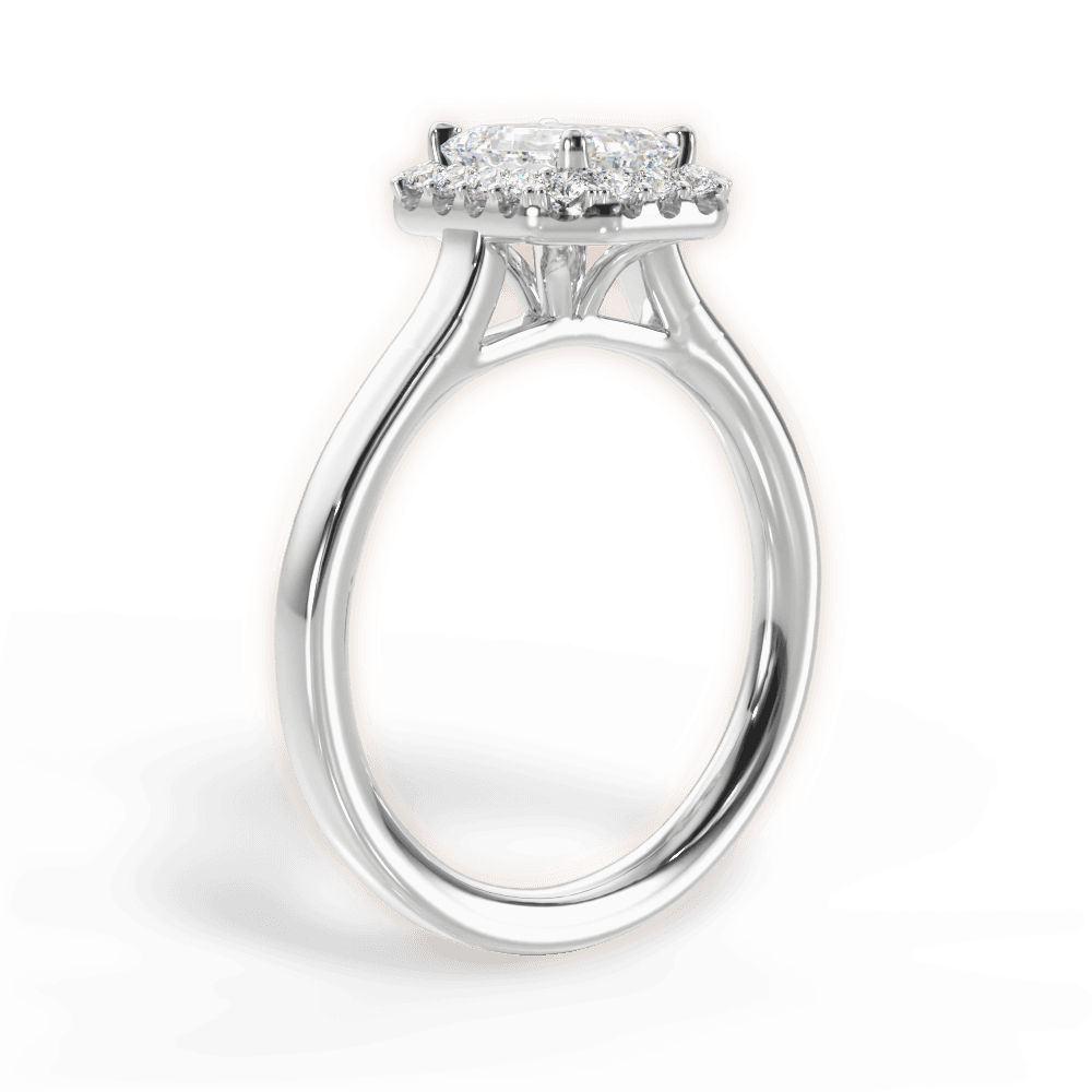 Fiona Emerald Cut Lab Grown Diamond 14Kt White Gold Engagement Ring - View 3