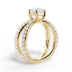 Lauren Asscher Cut Lab Grown Diamond 18Kt Yellow Gold Engagement Ring - View 4