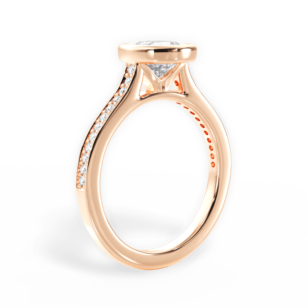 Deanna Cushion Cut Lab Grown Diamond 18Kt Rose Gold Engagement Ring - View 3