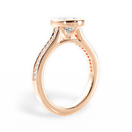 Deanna Cushion Cut Lab Grown Diamond 18Kt Rose Gold Engagement Ring - View 3