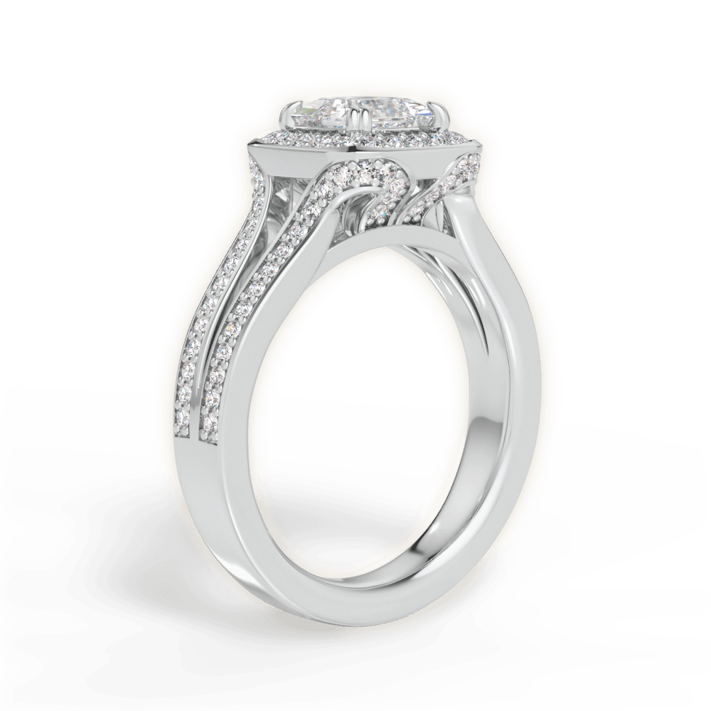 Mackenzie Princess Cut Lab Grown Diamond 14Kt White Gold Engagement Ring - View 2