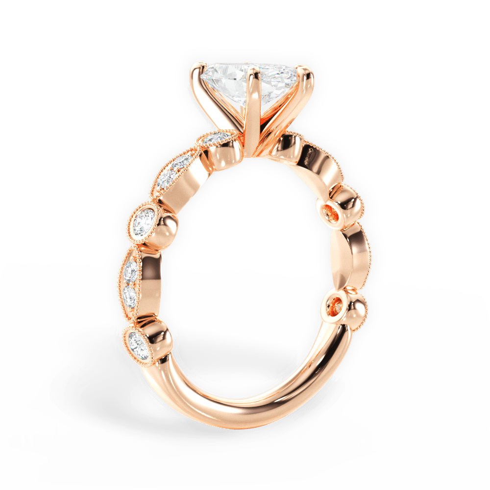 Edith Marquise Cut Lab Grown Diamond 18Kt Rose Gold Engagement Ring - View 2
