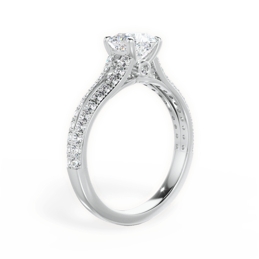 Kendra Asscher Cut Lab Grown Diamond Platinum Engagement Ring - View 4