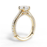 Lindsay Asscher Cut Lab Grown Diamond 18Kt Yellow Gold Engagement Ring - View 3