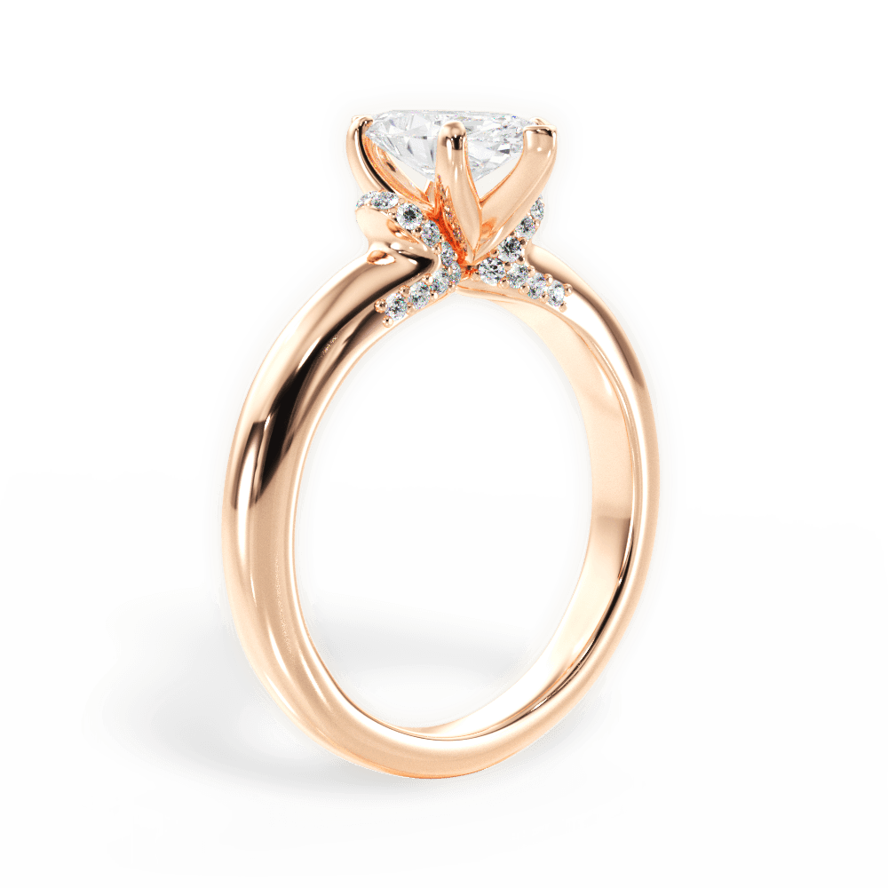Florence Marquise Cut Lab Grown Diamond 18Kt Rose Gold Engagement Ring - View 2