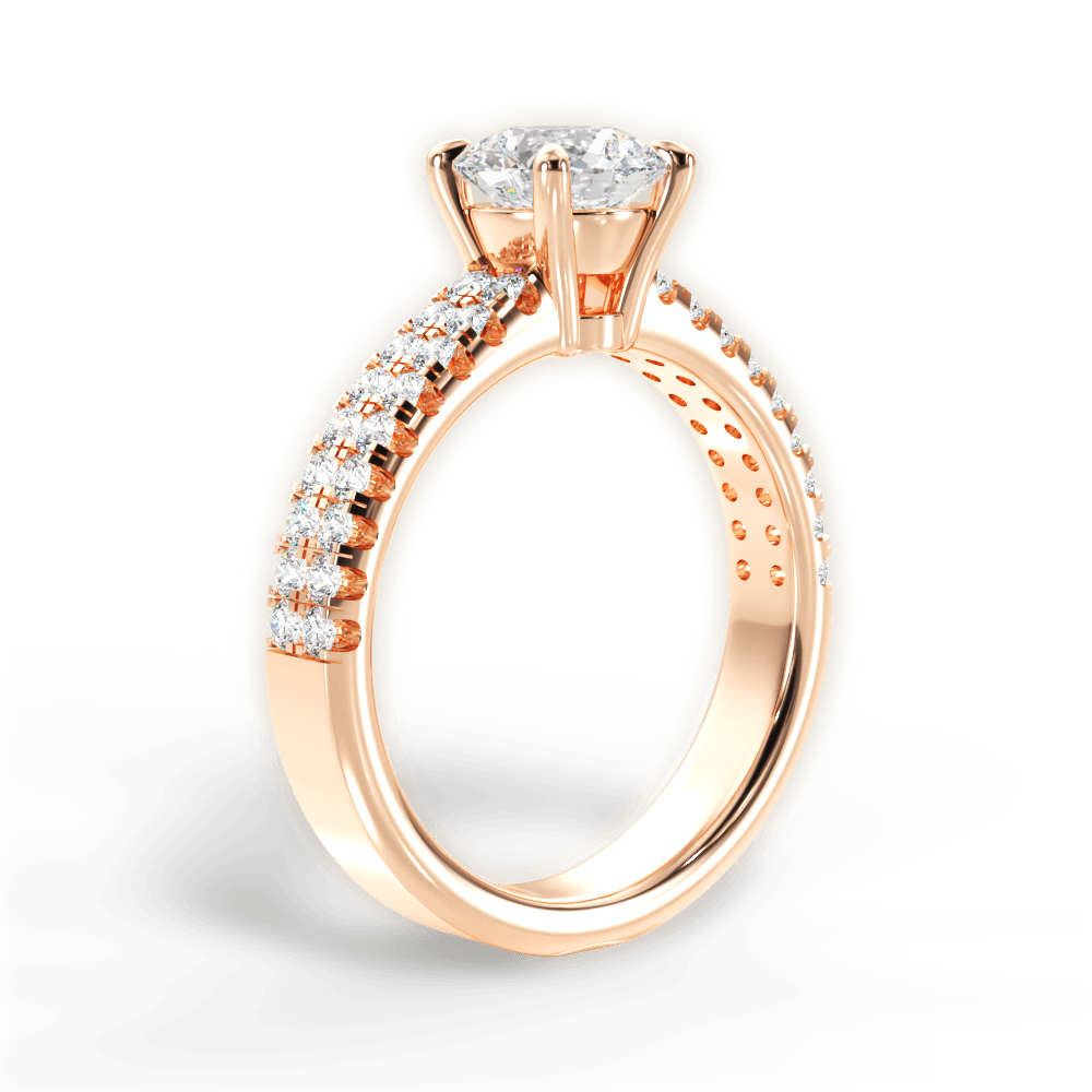 Kayla Round Cut Lab Grown Diamond 18Kt Rose Gold Engagement Ring - View 4