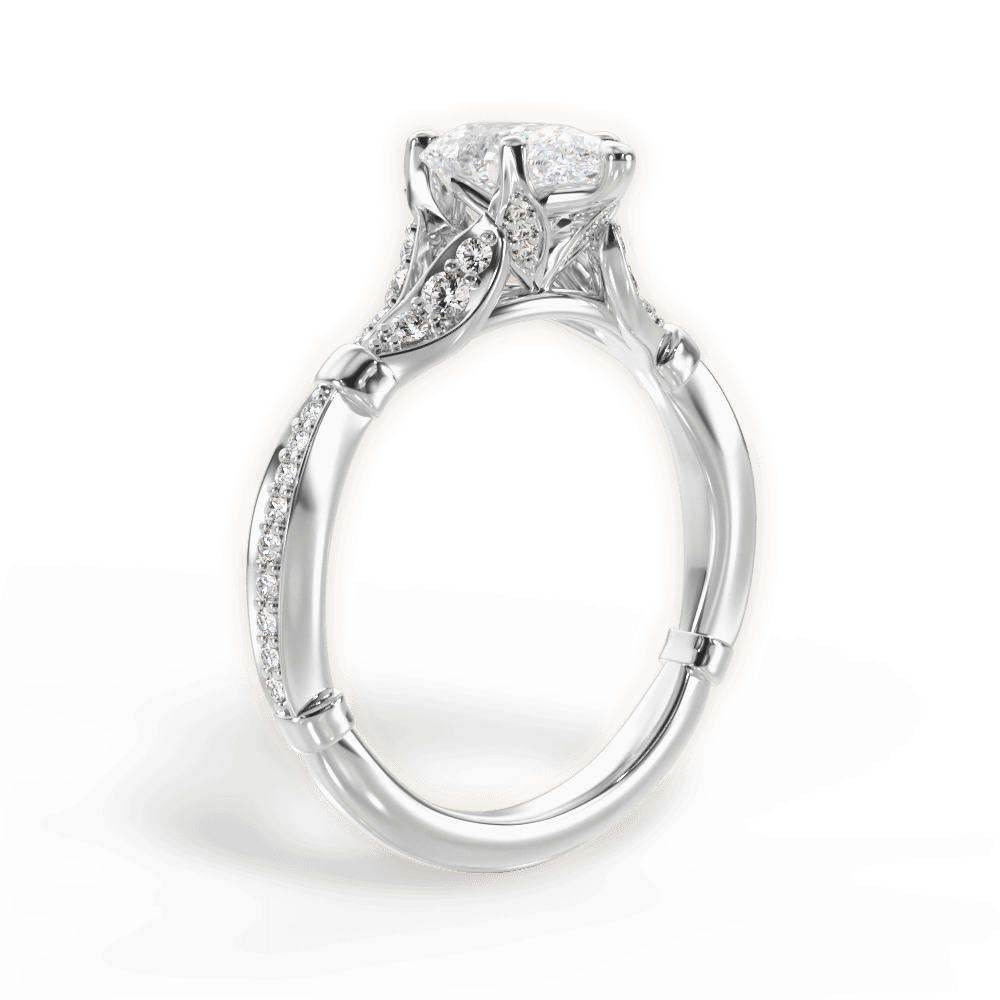 Geraldine Pear Cut Lab Grown Diamond 18Kt White Gold Engagement Ring - View 3