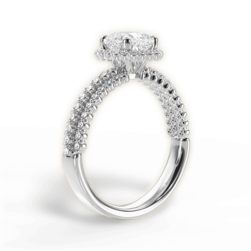 Jocelyn Cushion Cut Lab Grown Diamond 18Kt White Gold Engagement Ring - View 4