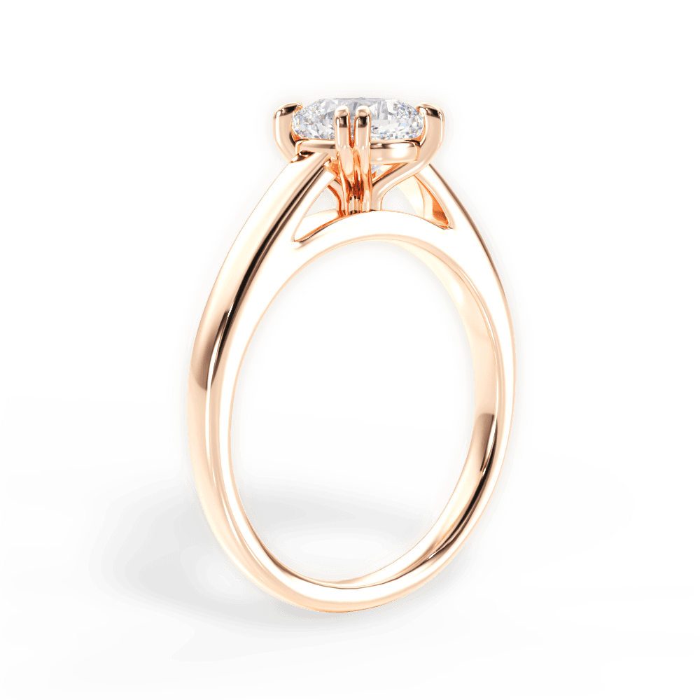 Courtney Cushion Cut Lab Grown Diamond 18Kt Rose Gold Engagement Ring - View 2