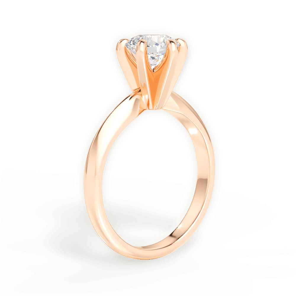 Gina Round Cut Lab Grown Diamond 18Kt Rose Gold Engagement Ring - View 4