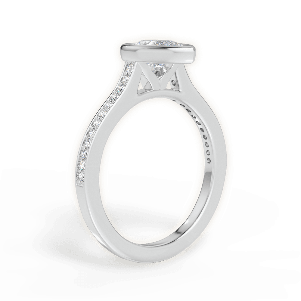 Deanna Pear Cut Lab Grown Diamond Platinum Engagement Ring - View 3