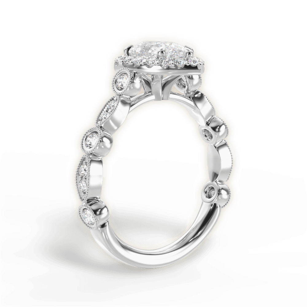 Irene Pear Cut Lab Grown Diamond 18Kt White Gold Engagement Ring - View 2