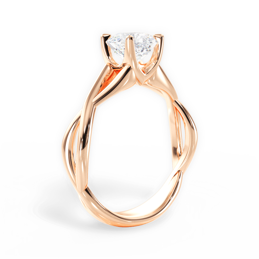 Aubrey Asscher Cut Lab Grown Diamond 18Kt Rose Gold Engagement Ring - View 2