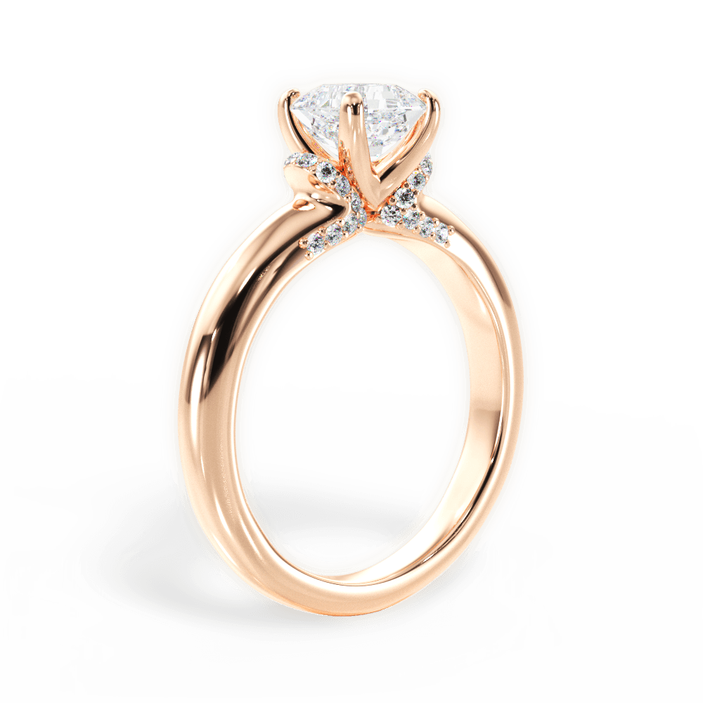 Florence Asscher Cut Lab Grown Diamond 18Kt Rose Gold Engagement Ring - View 3
