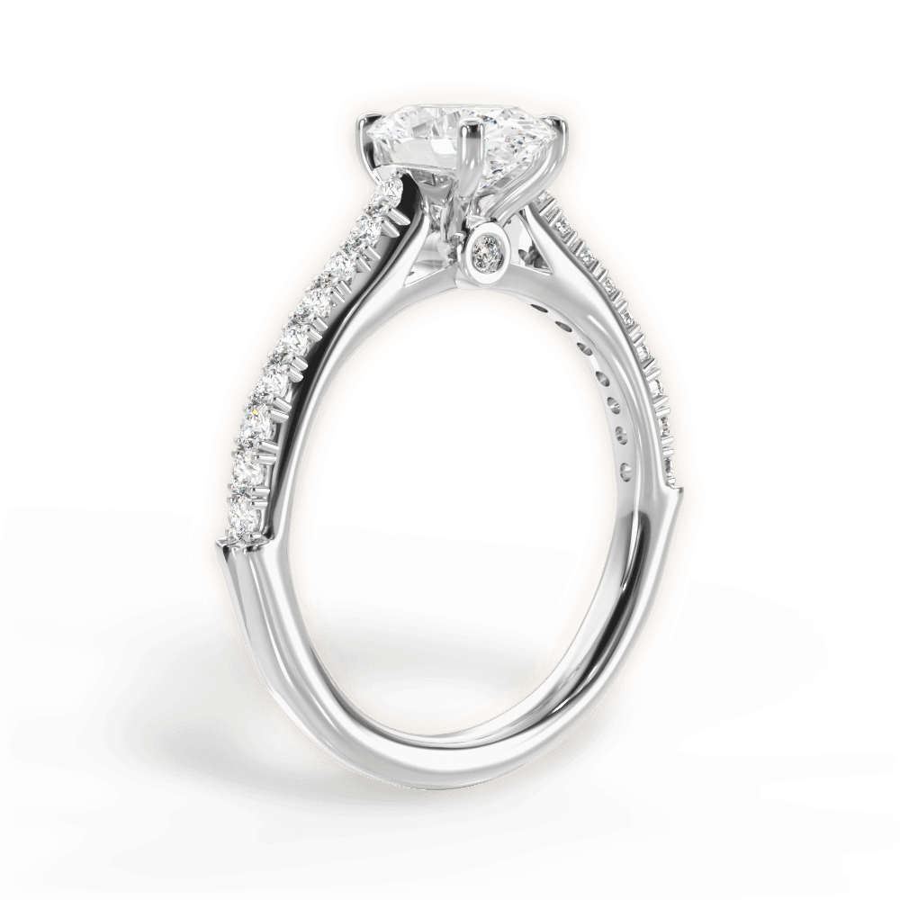 Frances Oval Cut Lab Grown Diamond 14Kt White Gold Engagement Ring - View 3