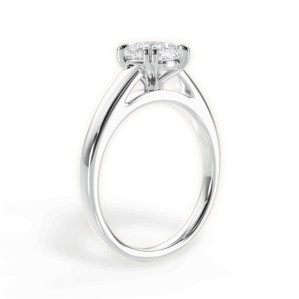 Anna Cushion Cut Lab Grown Diamond Platinum Engagement Ring - View 2