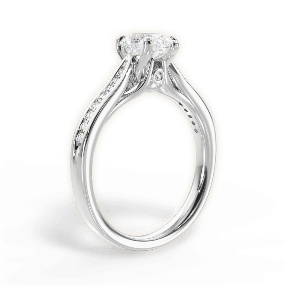 Elena Pear Cut Lab Grown Diamond 14Kt White Gold Engagement Ring - View 3