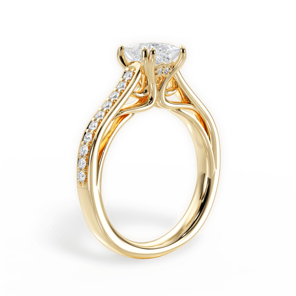 Deborah Princess Cut Lab Grown Diamond 18Kt Yellow Gold Engagement Ring - View 2