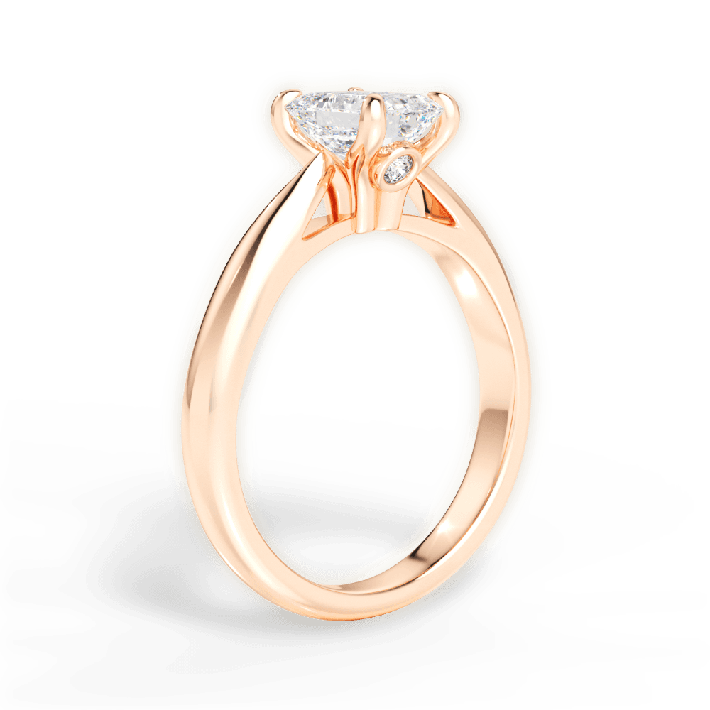 Dolores Emerald Cut Lab Grown Diamond 18Kt Rose Gold Engagement Ring - View 2