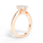 Dolores Emerald Cut Lab Grown Diamond 18Kt Rose Gold Engagement Ring - View 2