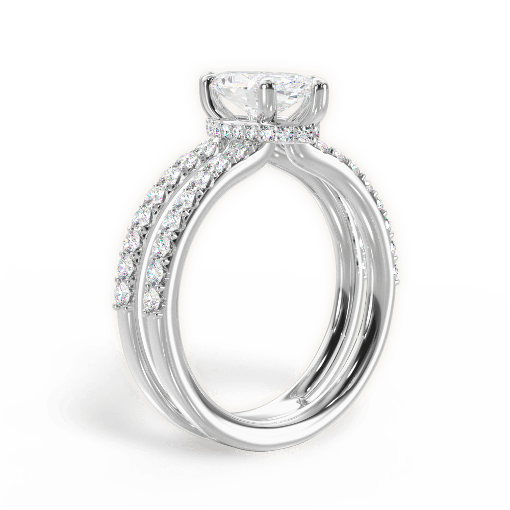 Christie Marquise Cut Lab Grown Diamond Platinum Engagement Ring - View 4