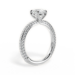 Kristen Round Cut Lab Grown Diamond Platinum Engagement Ring - View 3