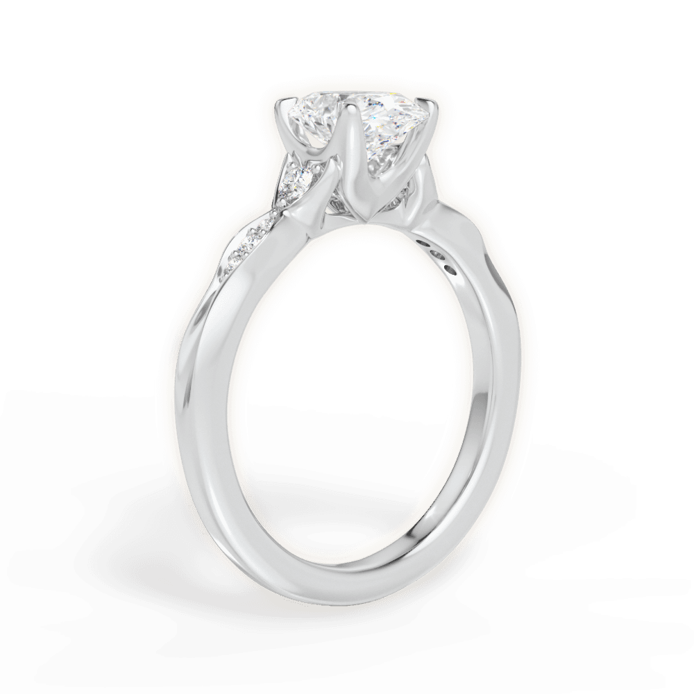 Cassie Oval Cut Lab Grown Diamond Platinum Engagement Ring - View 3