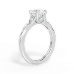 Cassie Oval Cut Lab Grown Diamond Platinum Engagement Ring - View 3