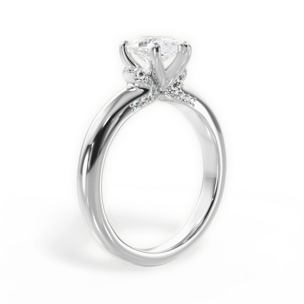 Florence Pear Cut Lab Grown Diamond Platinum Engagement Ring - View 2