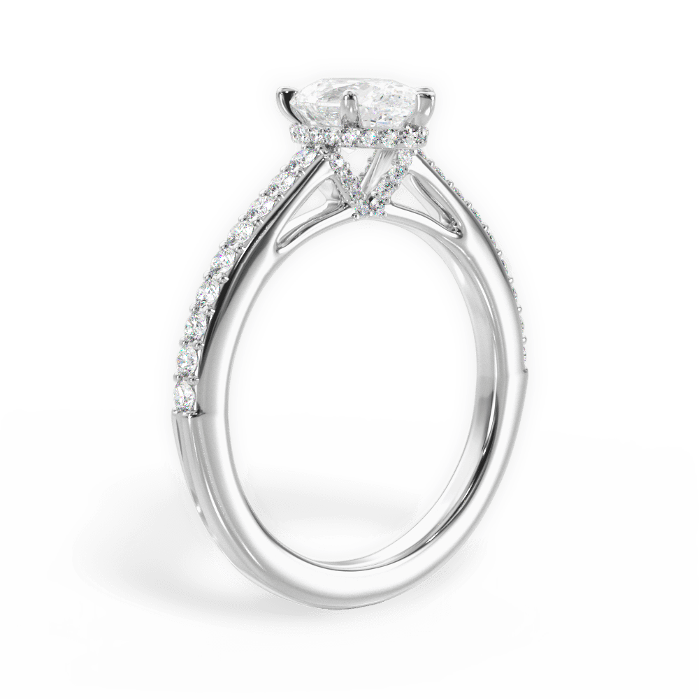 Joan Pear Cut Lab Grown Diamond Platinum Engagement Ring - View 4