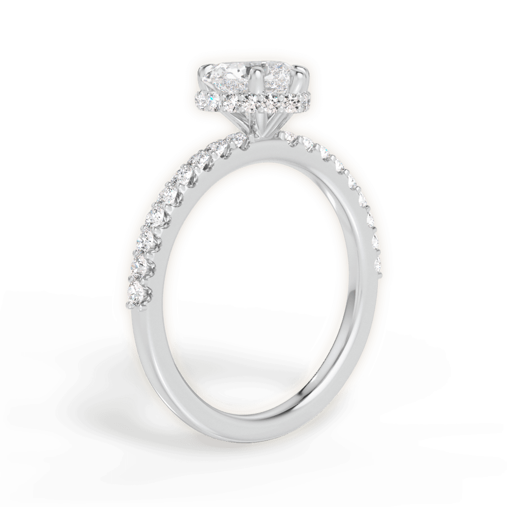 Isabella Heart Cut Lab Grown Diamond Platinum Engagement Ring - View 3
