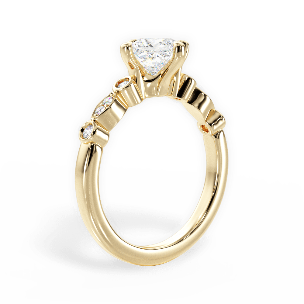 Catherine Princess Cut Lab Grown Diamond 18Kt Yellow Gold Engagement Ring - View 3