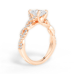 Justine Radiant Cut Lab Grown Diamond 18Kt Rose Gold Engagement Ring - View 3