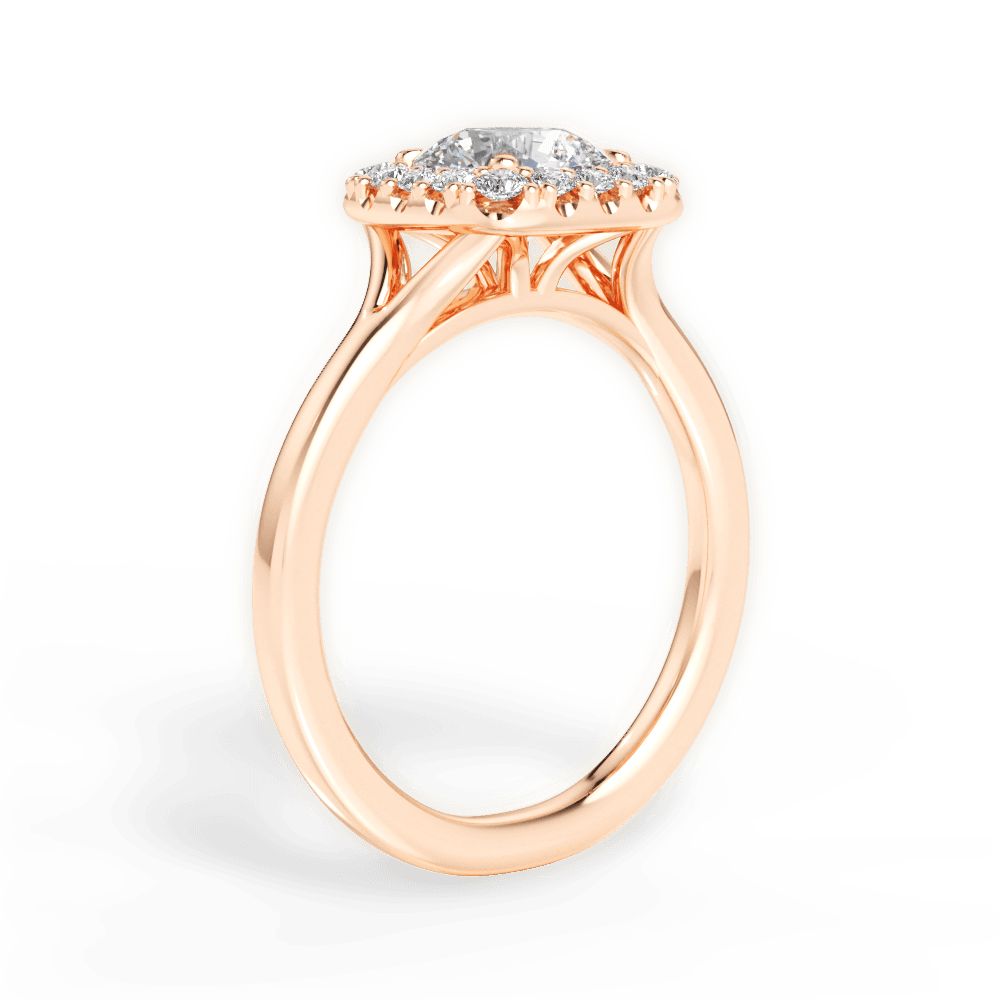 Geneva Round Cut Lab Grown Diamond 18Kt Rose Gold Engagement Ring - View 2