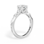 Cassie Round Cut Lab Grown Diamond 18Kt White Gold Engagement Ring - View 3