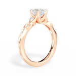Cassie Asscher Cut Lab Grown Diamond 18Kt Rose Gold Engagement Ring - View 2