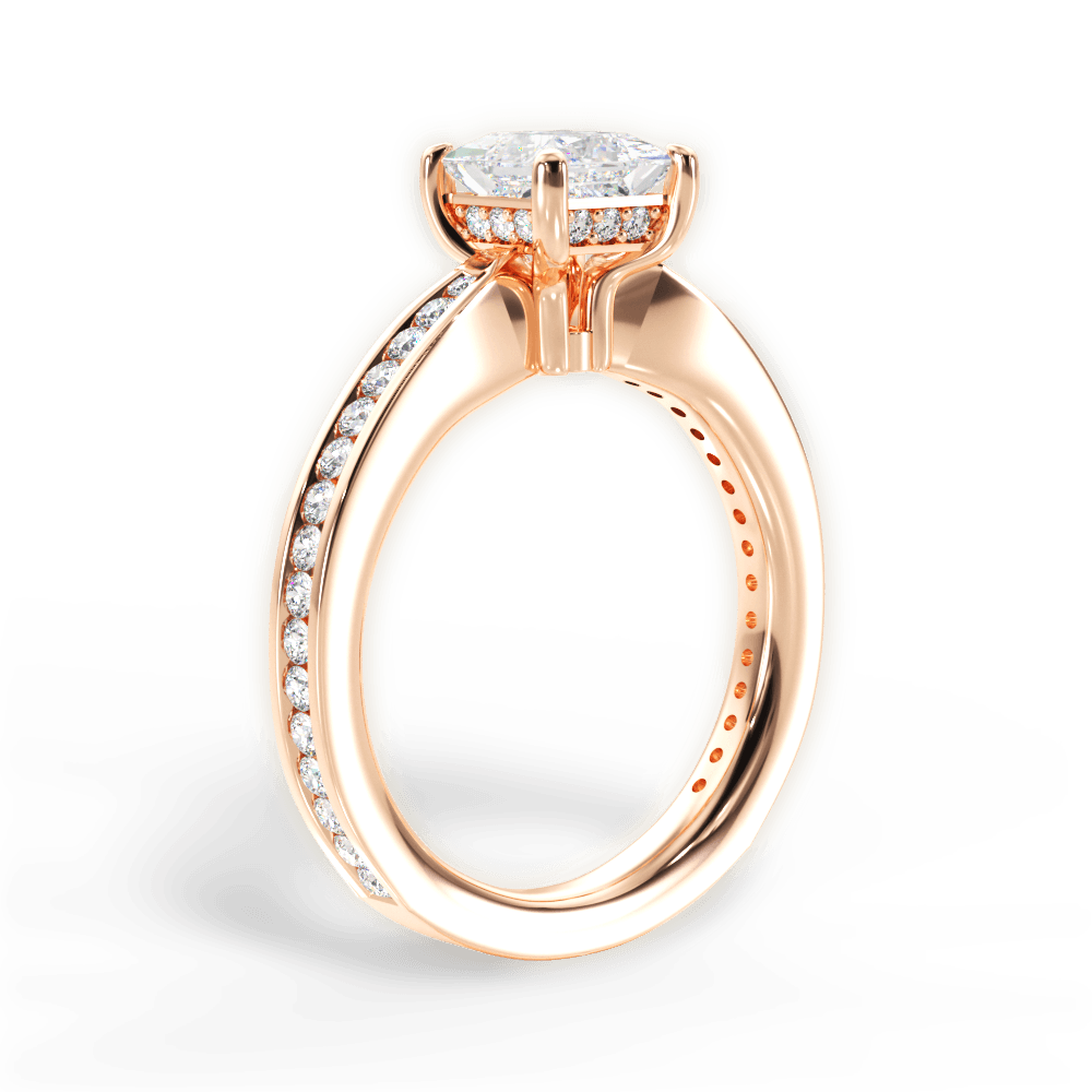 Katelyn Princess Cut Lab Grown Diamond 18Kt Rose Gold Engagement Ring - View 2