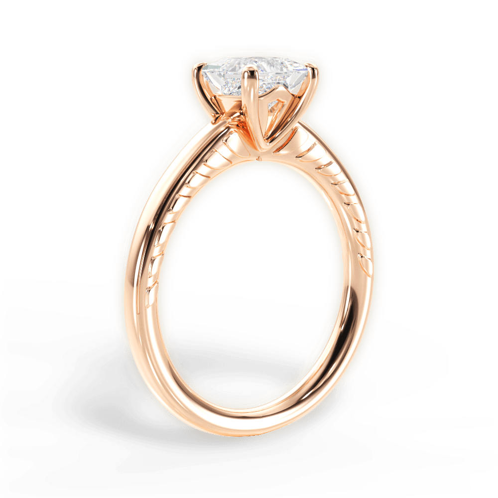 Annette Princess Cut Lab Grown Diamond 18Kt Rose Gold Engagement Ring - View 2