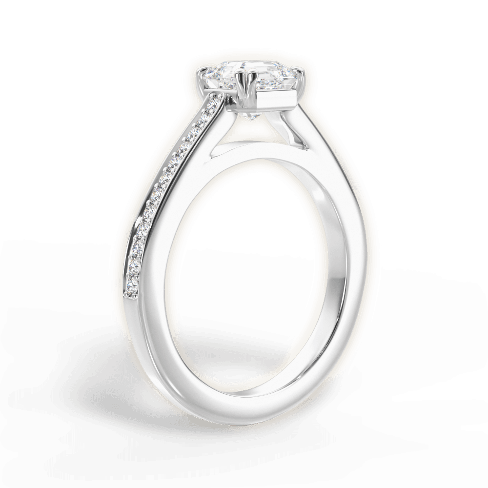 Denise Asscher Cut Lab Grown Diamond Platinum Engagement Ring - View 2