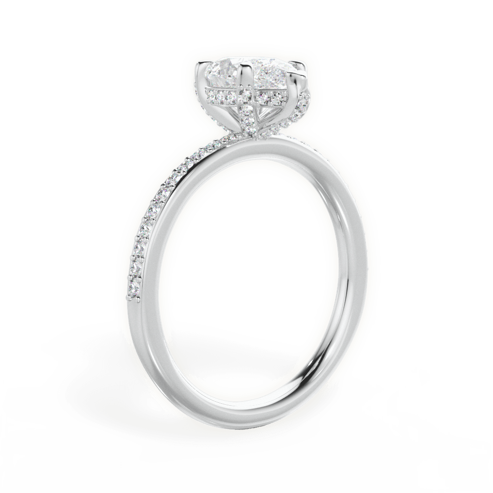Janice Pear Cut Lab Grown Diamond 14Kt White Gold Engagement Ring - View 2