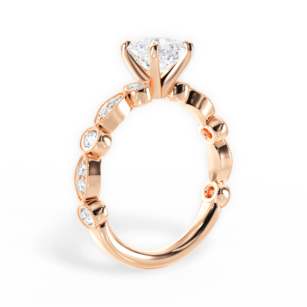 Edith Asscher Cut Lab Grown Diamond 18Kt Rose Gold Engagement Ring - View 2