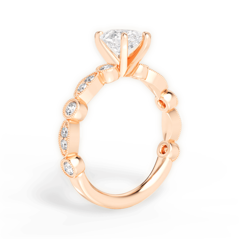 Edith Pear Cut Lab Grown Diamond 18Kt Rose Gold Engagement Ring - View 4