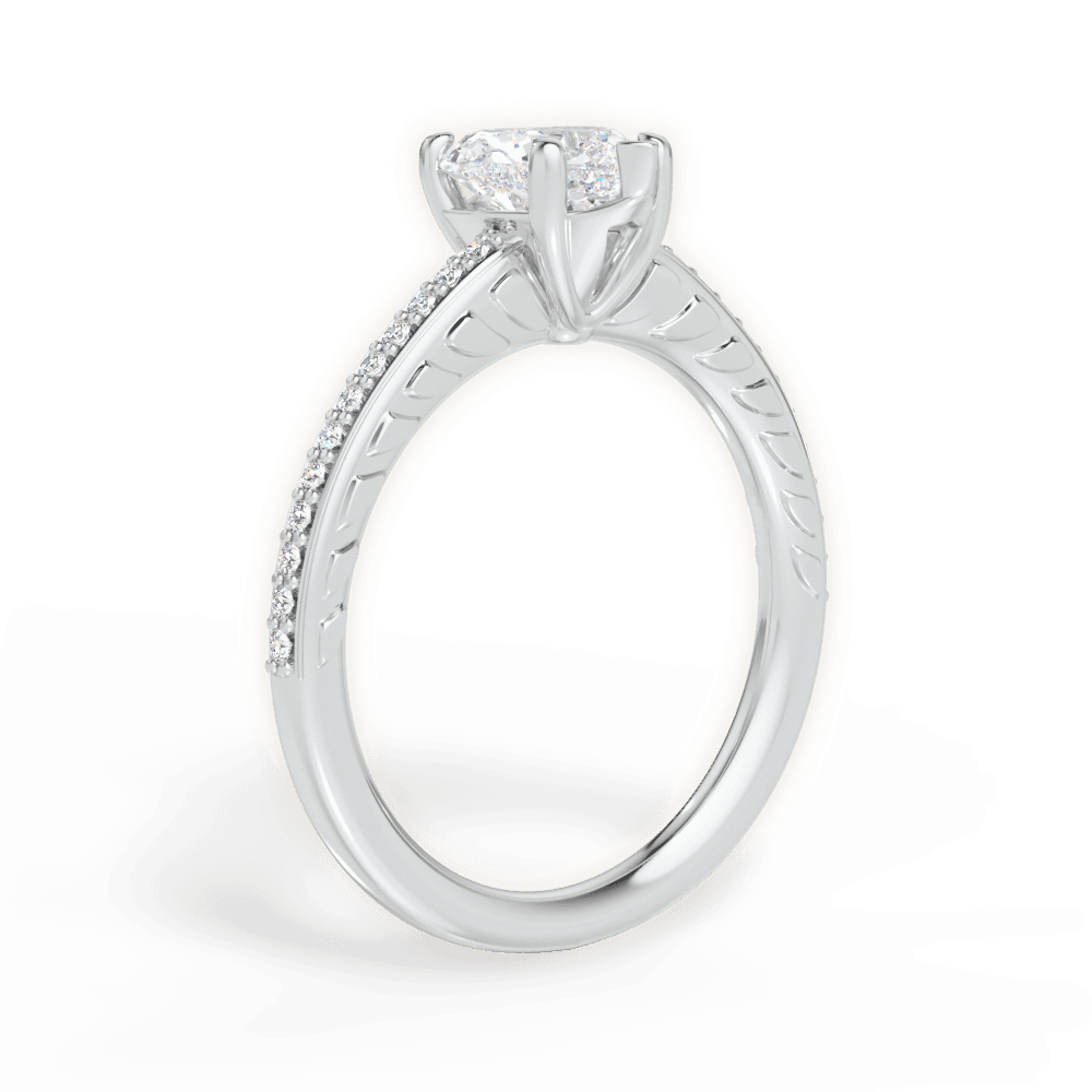 Caroline Heart Cut Lab Grown Diamond 18Kt White Gold Engagement Ring - View 2