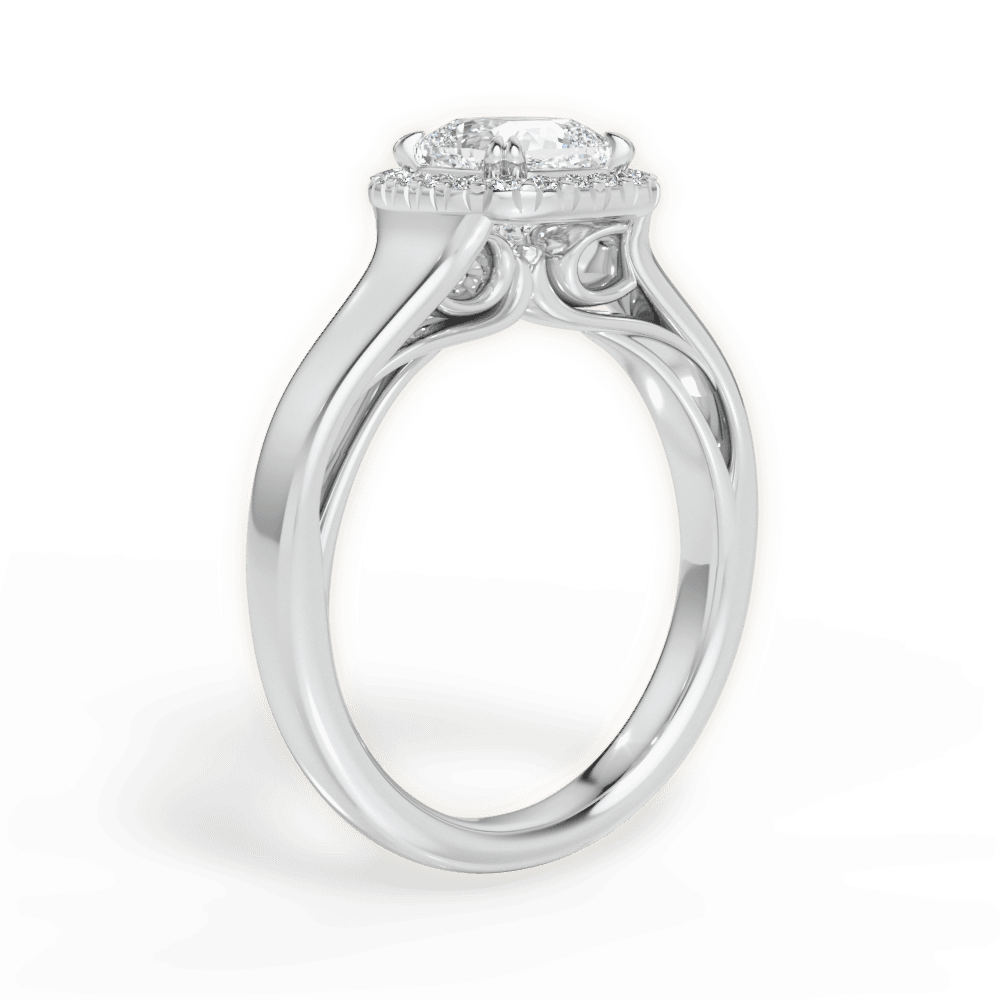 Jasmin Cushion Cut Lab Grown Diamond 18Kt White Gold Engagement Ring - View 4