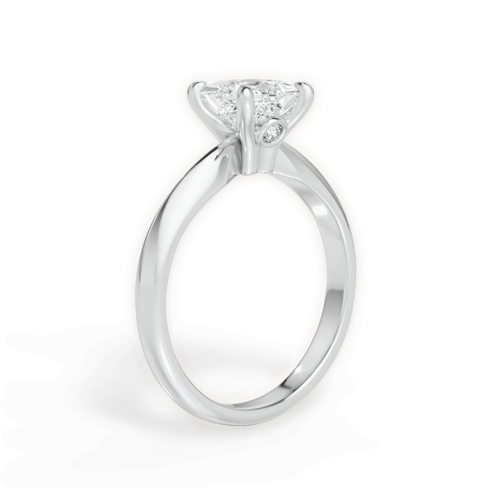 Amanda Princess Cut Lab Grown Diamond 14Kt White Gold Engagement Ring - View 3