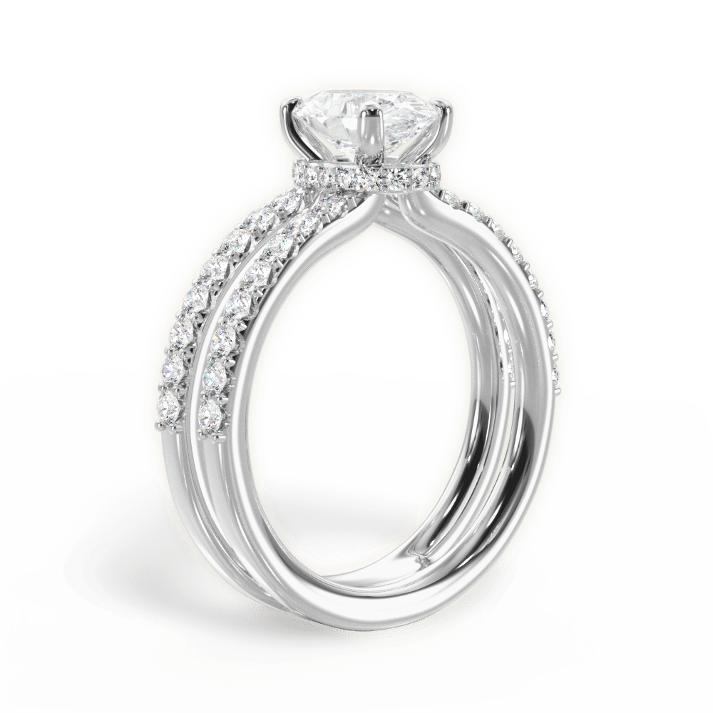 Christie Oval Cut Lab Grown Diamond Platinum Engagement Ring - View 4