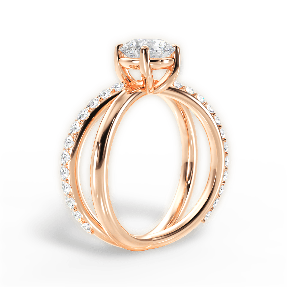 Jennifer Round Cut Lab Grown Diamond 18Kt Rose Gold Engagement Ring - View 4