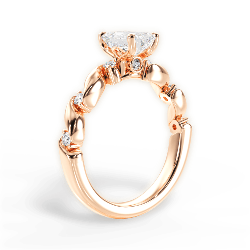 Emma Emerald Cut Lab Grown Diamond 18Kt Rose Gold Engagement Ring - View 2