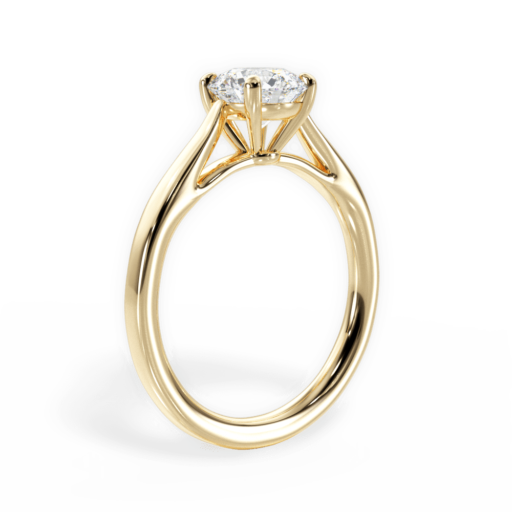 Angie Round Cut Lab Grown Diamond 18Kt Yellow Gold Engagement Ring - View 2